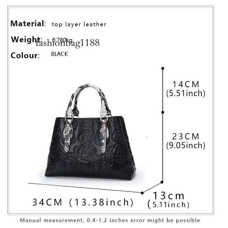 Aidrani The new fashionable floral pattern handbag is a women's large bag made of sturdy and soft cowhide