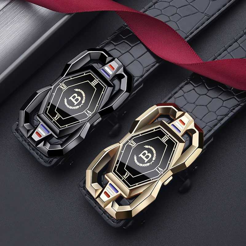 Highend And Atmospheric Mens Automatic Buckle Crocodile Pattern Belt New Mens Casual Wear Belt Fashion Youth Business Belt W251024