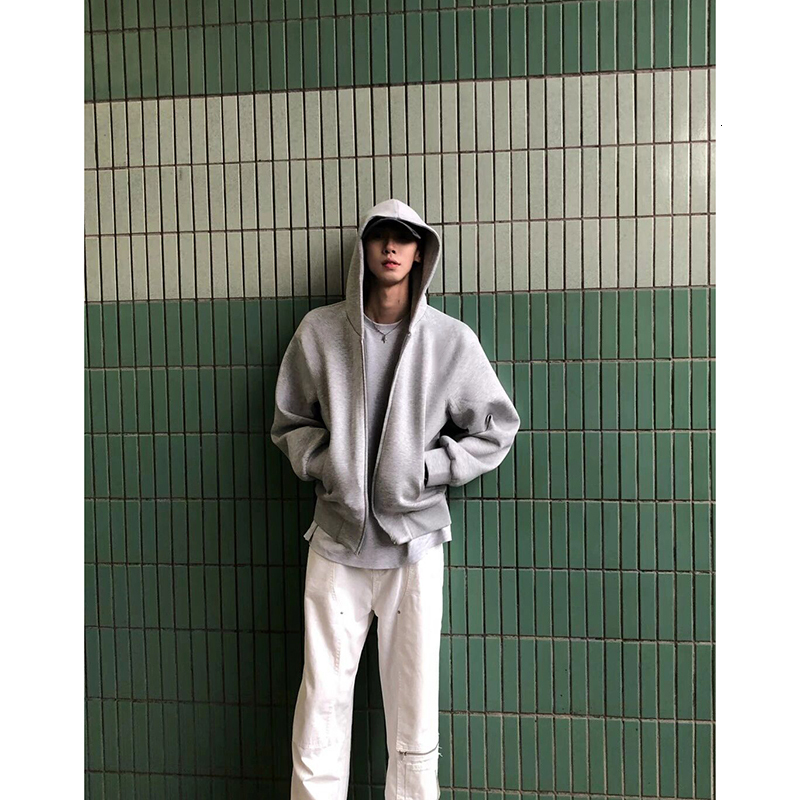 Gray Fleece-lined Cardigan Designer Hoodie Jacket Tracksuit Men Polo Veste Coat Sweatshirt For Men, Spring And Autumn Style, Double-zipper Hooded Jack