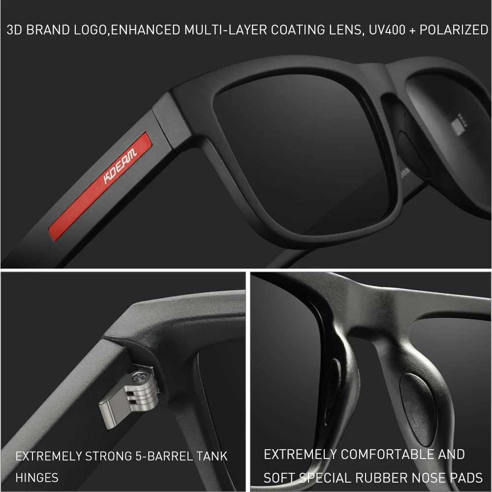 2024 KDEAM New Polarized Sunglasses For Men White Frame UV400 Protection Lens Black Driving Sun Glasses Fishing EyewearT251024