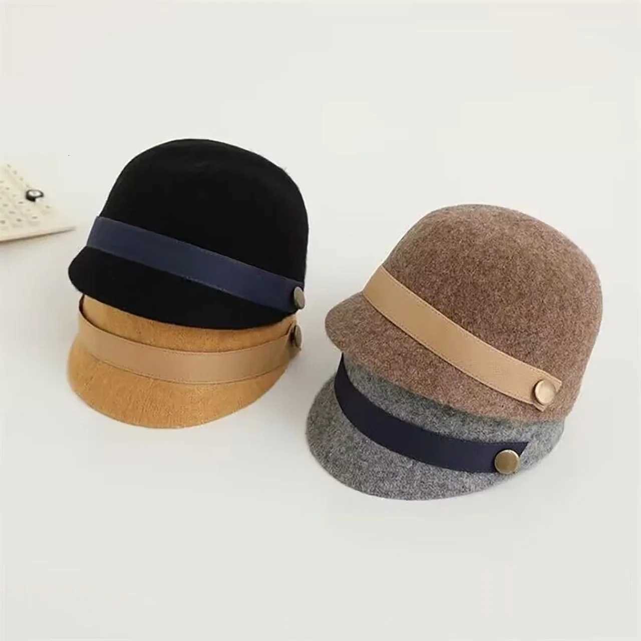 Winter Warm Baby Equestrian Hat Vintage Baby Boy Girl Wool Caps Cute Toddler Short Brim Duck Tongue CapL251024