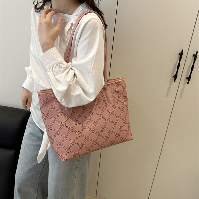 Designer free shipping Plaid tote bag women bag shoulder bag crossbody bag versatile large capacity handbag Dependable plain pink
