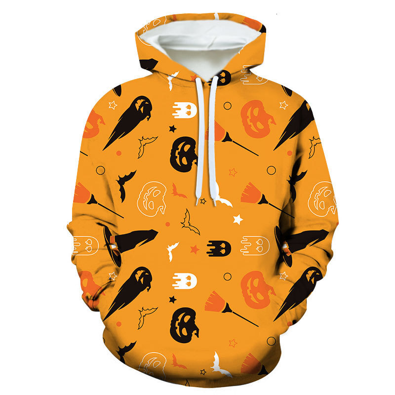 Foreign Trade European Designer Hoodie Jacket Tracksuit Men Polo Veste Coat And American Spring And Autumn Hot Sale Halloween Pattern 3D Digital Print