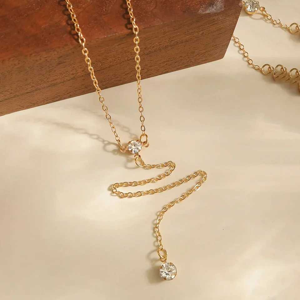 DGIDDK Fashion Layered Long Stainl Steel Necklace Geometric Beads Tassel Simple Necklace Jewelry Gift For Women JewelryXJ251024