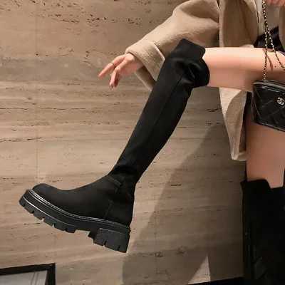 Womens Boots Thick Sole Comfort Zipper Over The Knee Autumn New High Top Knight Boots Anti Slip Outdoor Fashion Long Boots W251024