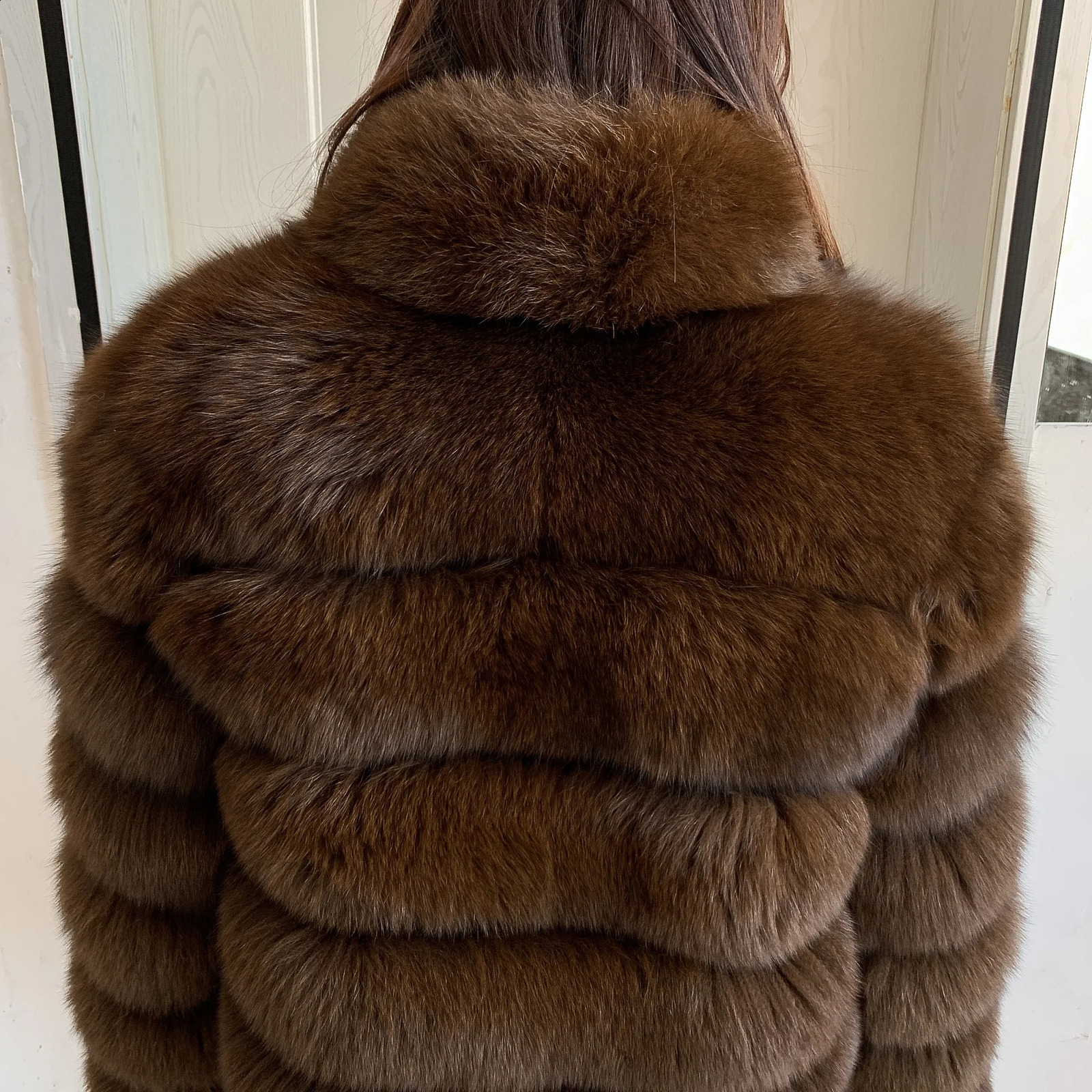 Women Real Fur Coat Womens Winter Warm Natural Jacket with Stand Neck n Fashion Raccoon 251018