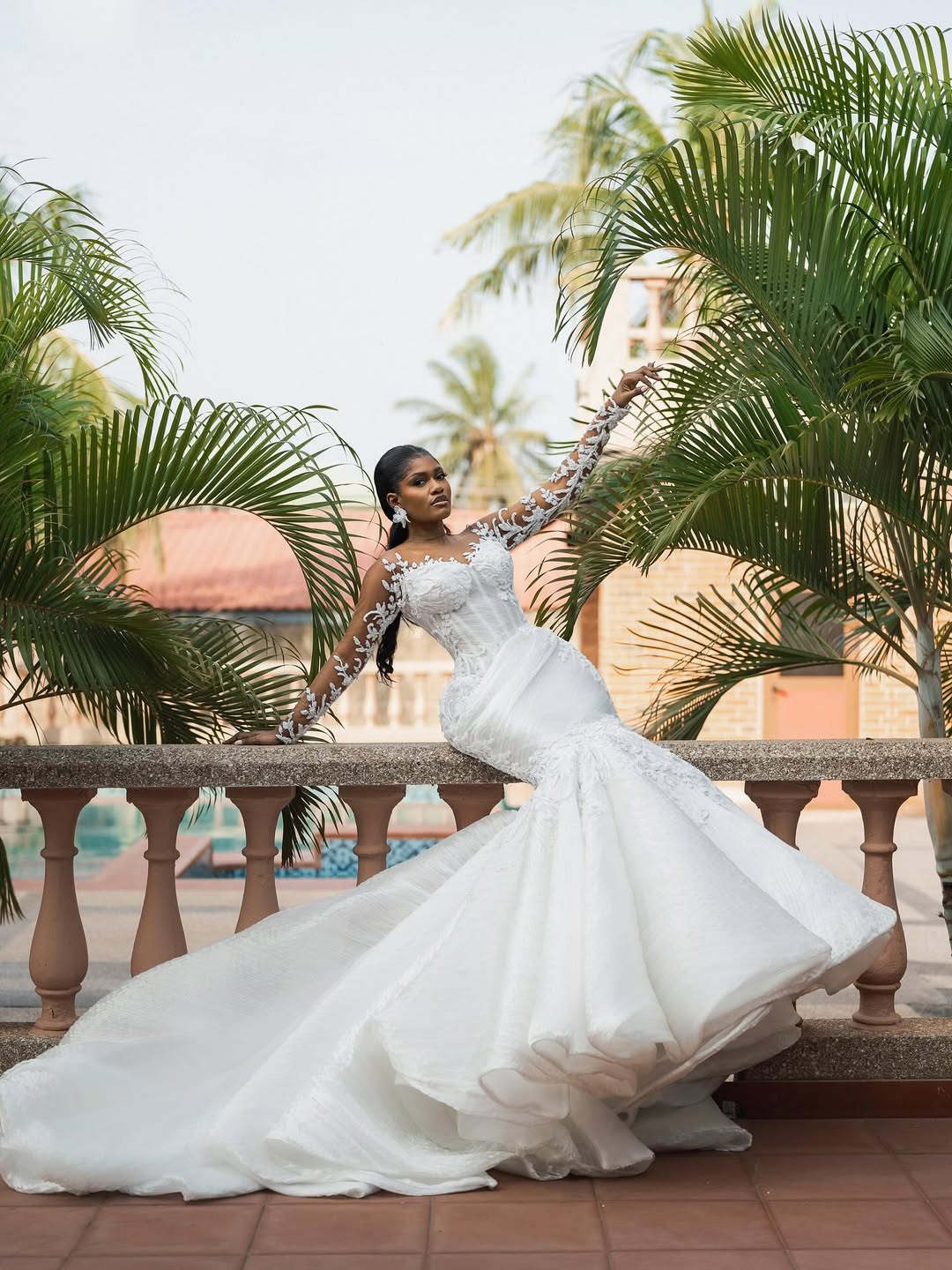 2025 Aso Ebi African Wedding Dress Bridal Gowns For Bride Mermaid Sheer Neck Illusion Appliqued Beaded Lace Wedding Gowns For Black Women D714