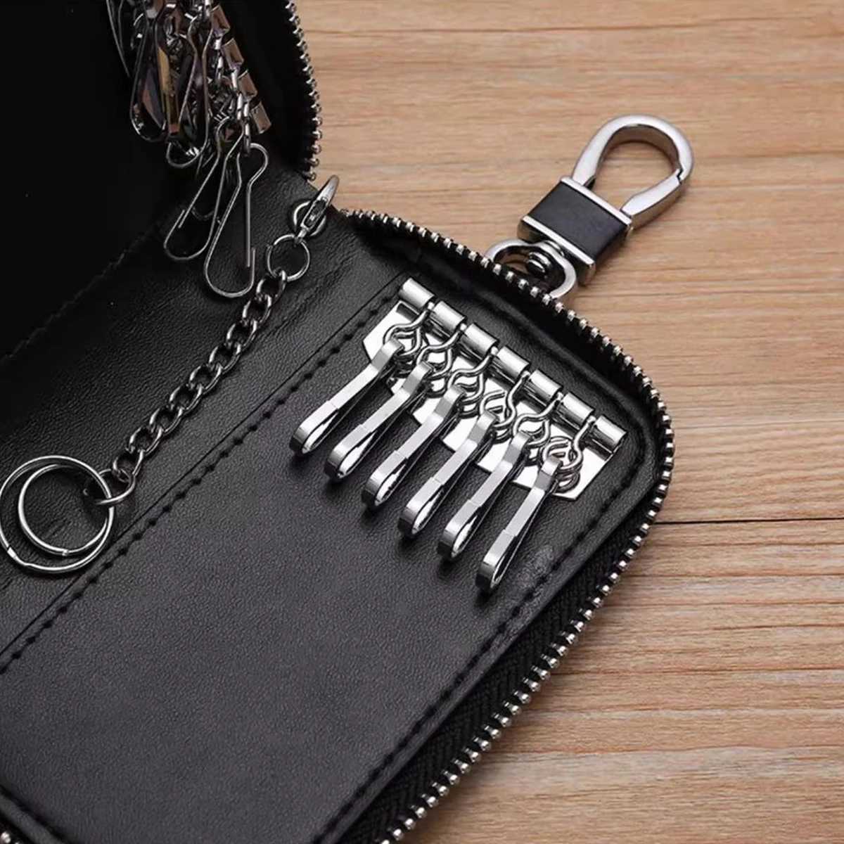 Portable PU Key Bag For Mens Waist Trailer Remote Control Key Protection Cover All Inclusive With Zipper Key Storage Organizer Z251023
