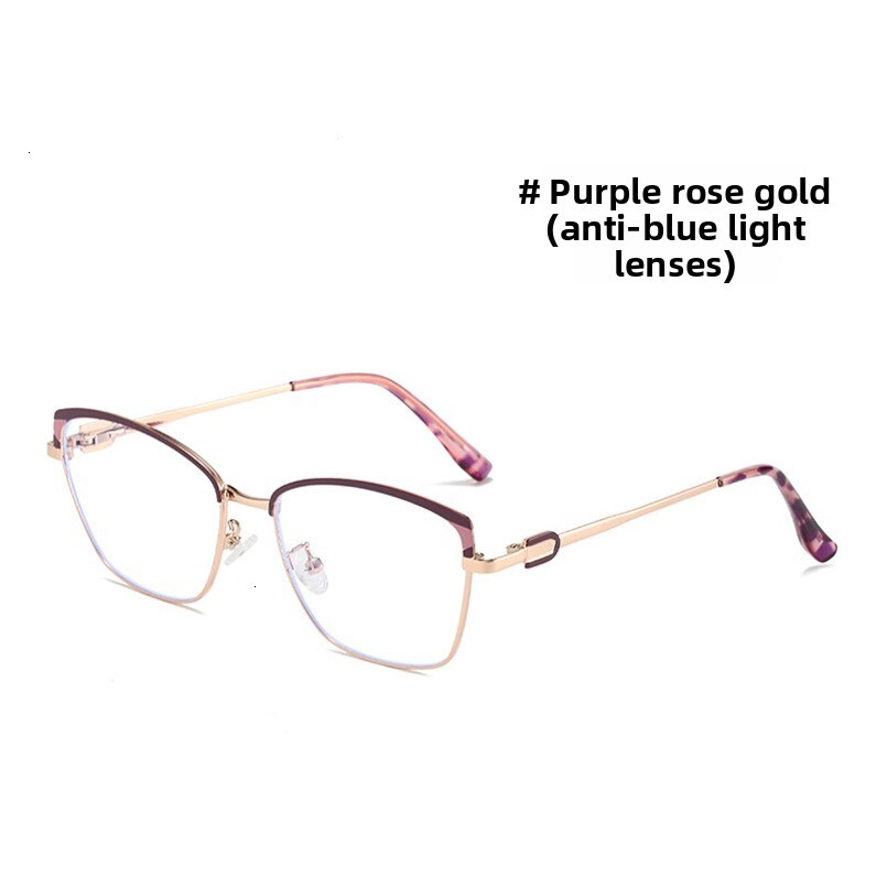 New Simple Fashion Cat Eye Frame Anti-Blue Light Plain Glasses Versatile Street Style Trend