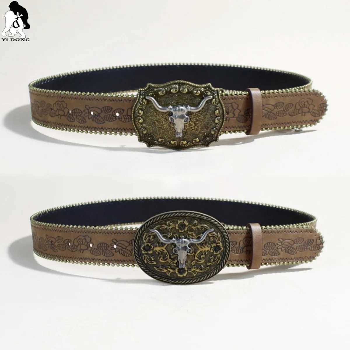 Gothic Punk Leather Y2k Belt For Women Men Metal Buckle Waist Strap Designer Luxury Female Jeans Trouser Decorative Waistband W251024