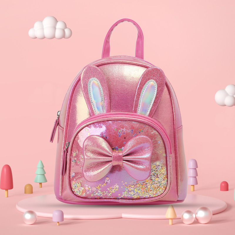 New hot selling sequined rabbit designer children's backpack fashionable, cute, personalized bow travel backpack