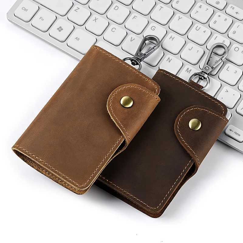 Men Genuine Leather Key Wallet Portable Car Key Pouch Bag Vintage Card Holder Case Household Keys Storage Bag Unisex Keys Case Z251023