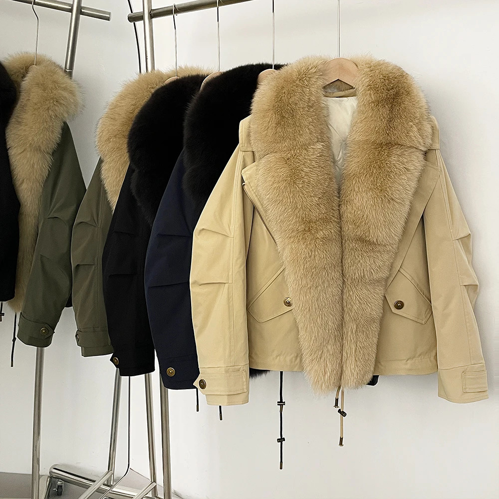 Down Jacket Women Real Fox Fur Collar Autumn 2025 Winter White Duck Down Coat Warm Puffer Jacket Female Waterproof Feathers 251024