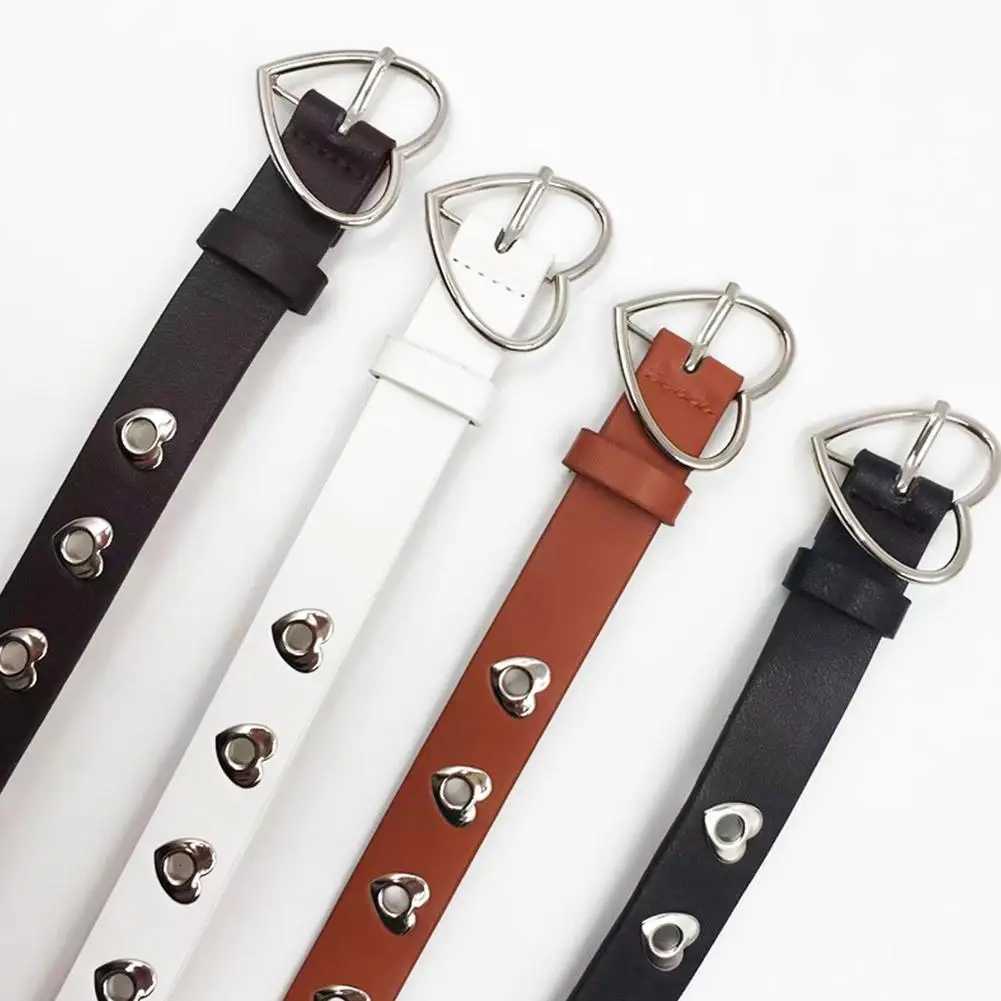 Heartshaped Hollowing Belt For Manwomen Punk Creative Fashionable Peachshaped Buckle Belt Pu Leathe Waistband Y2K Decoration W251024
