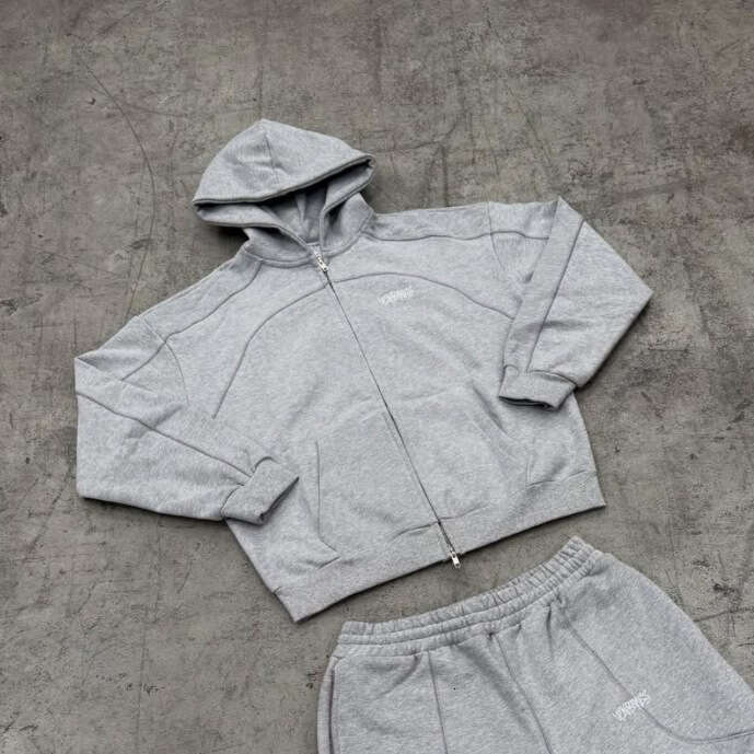 2025 Embroidered Zipper Sweatshirt and Sweatpants Set Long Sleeve Pullover Hoodie Streetwear Jacket