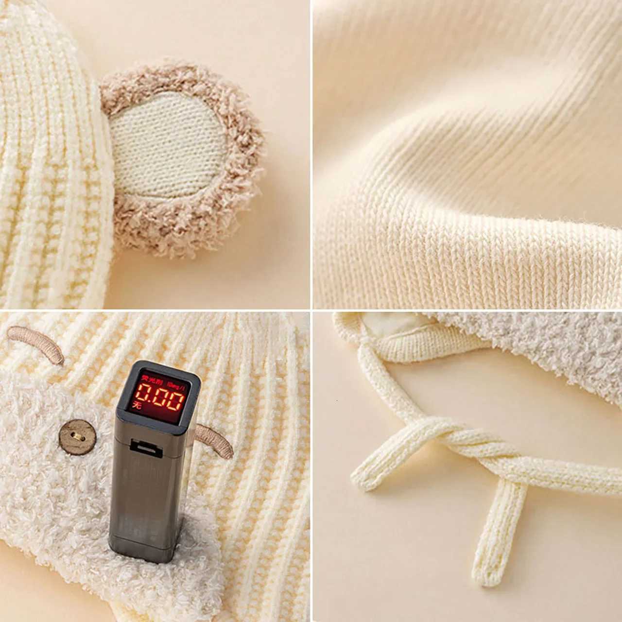 Cute Cartoon Bear Baby Hat Winter Thicken Warm Newborn Ear Protection Cap Boy Girl Outdoor Windproof Knitted HatsL251024
