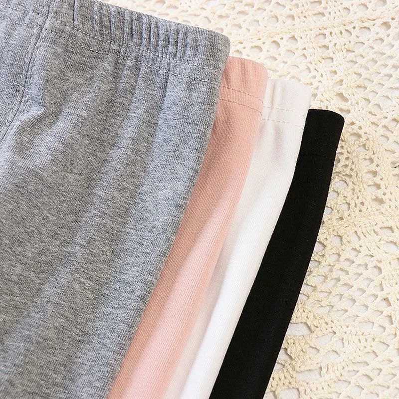 New Spring Autumn Kids Leggings Cute Flower Solid Color Girls Skinny Pants Childrens Outerwear TrousersT251024