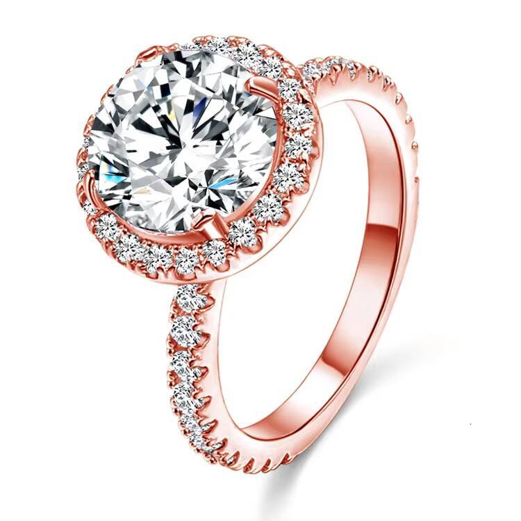 High Quality Engagement Wedding Ring Moissanite Ring Zirconia Jewelry 18k White Gold Women Diamond Rings