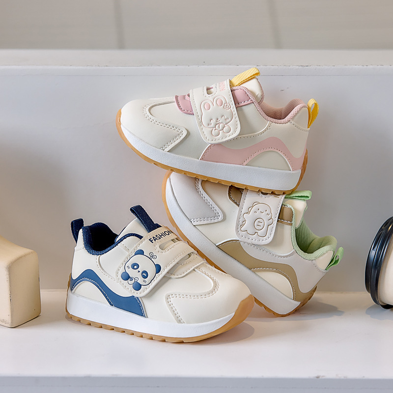 Leather luminous shoes, hook and loop functional shoes, fashionable and trendy shoes, anti slip sports shoes, casual children's shoes