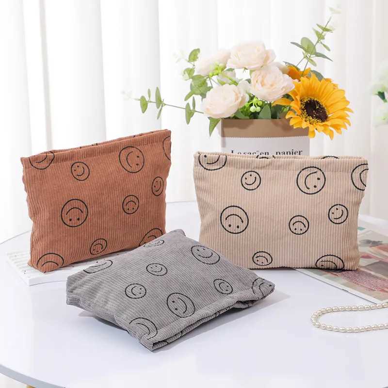 Corduroy Travel Cosmetic Bag Portable Makeup Storage Bag Purses Women Large Capacity Zipper Make Up Organizer Storage ClutchT251024