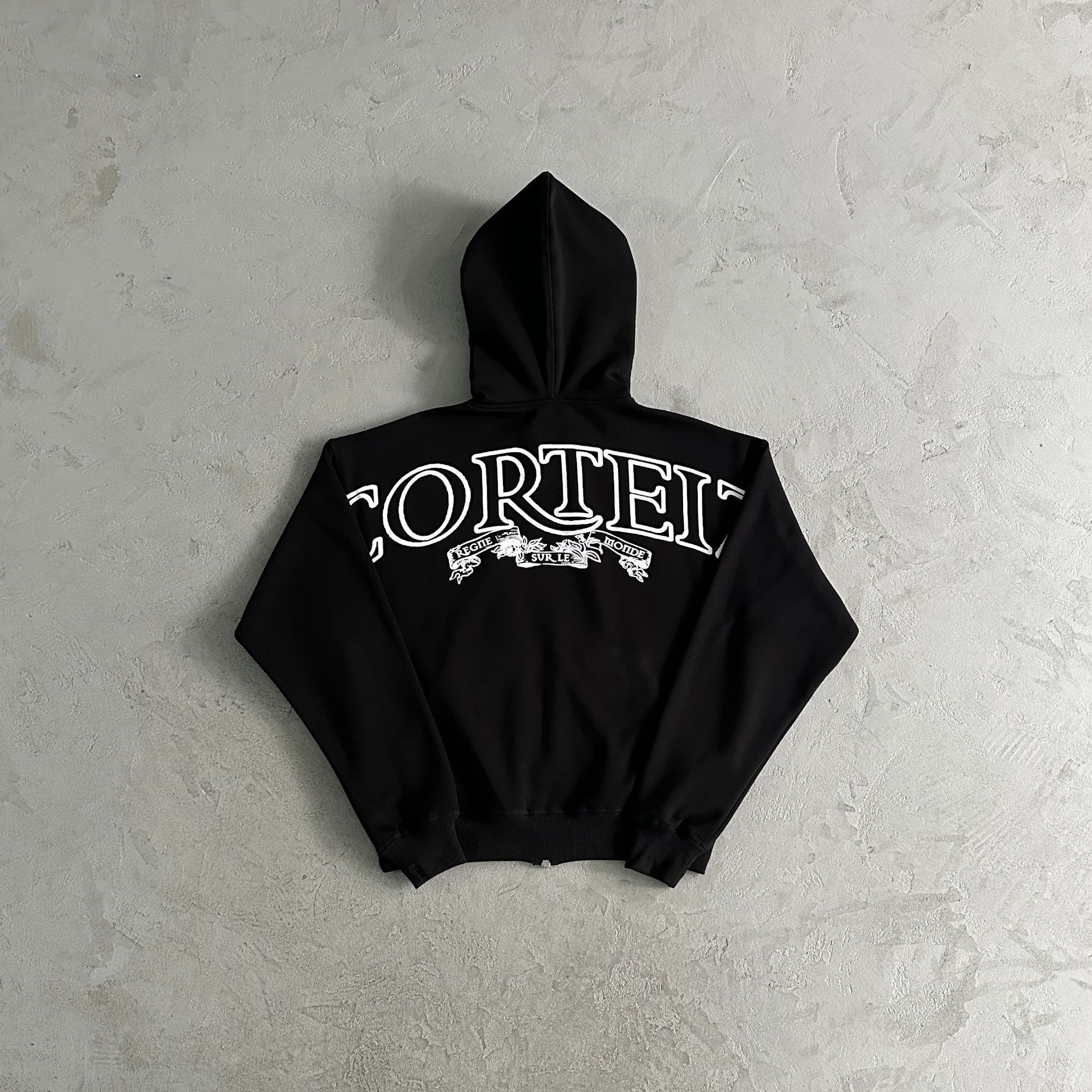 Heavyweight American Street Hip-hop Printed Designer Hoodie Jacket Tracksuit Men Polo Veste Coat Gray Fleece-lined Zipper Hoodie Men's Trendy Bra