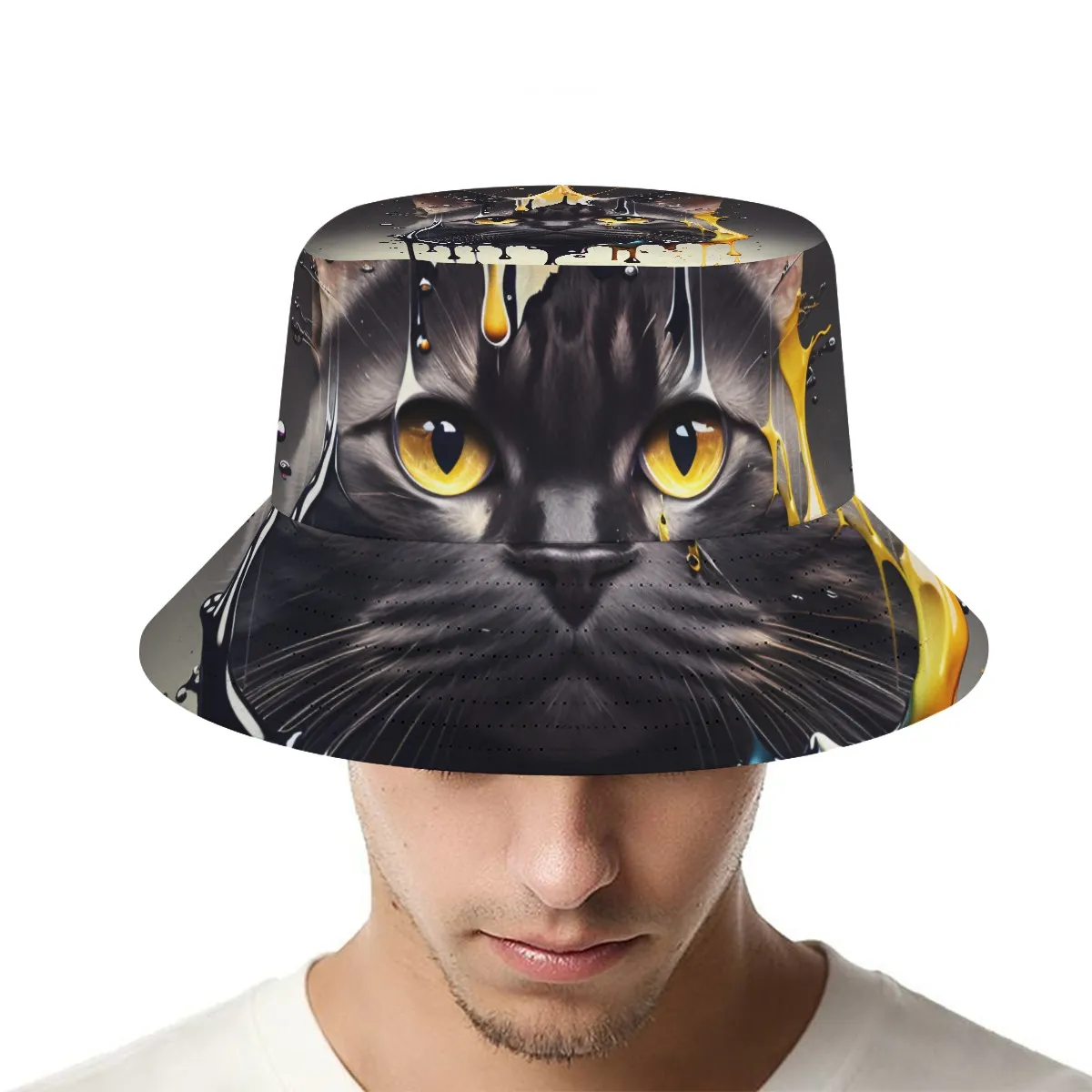 DHgatepod Unisex All-Over Print Bucket Hat - 100% Polyester Fashion Sun Hat for Outdoor & Commute