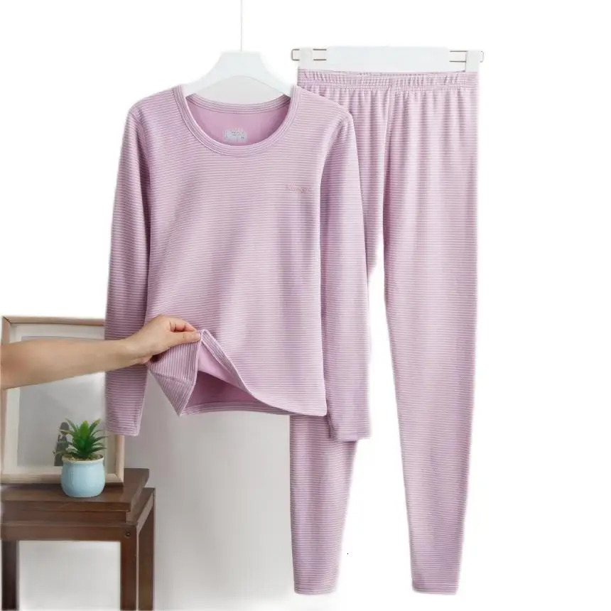 Autumn and Winter Womens Cashmere Silk Thermal Underwear Set of Qiu Yi Qiu Pants Teenage Thermal Clothing Bottoming Underwe 251024