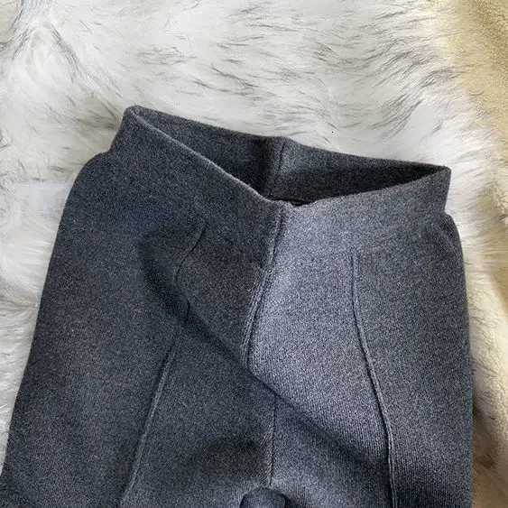 Kids Girls Knitted Casual Pants Loose Autumn Winter Outwear Trousers Black Gray Apricot Wide Leg Pants 2024 New Korean StyleT251024