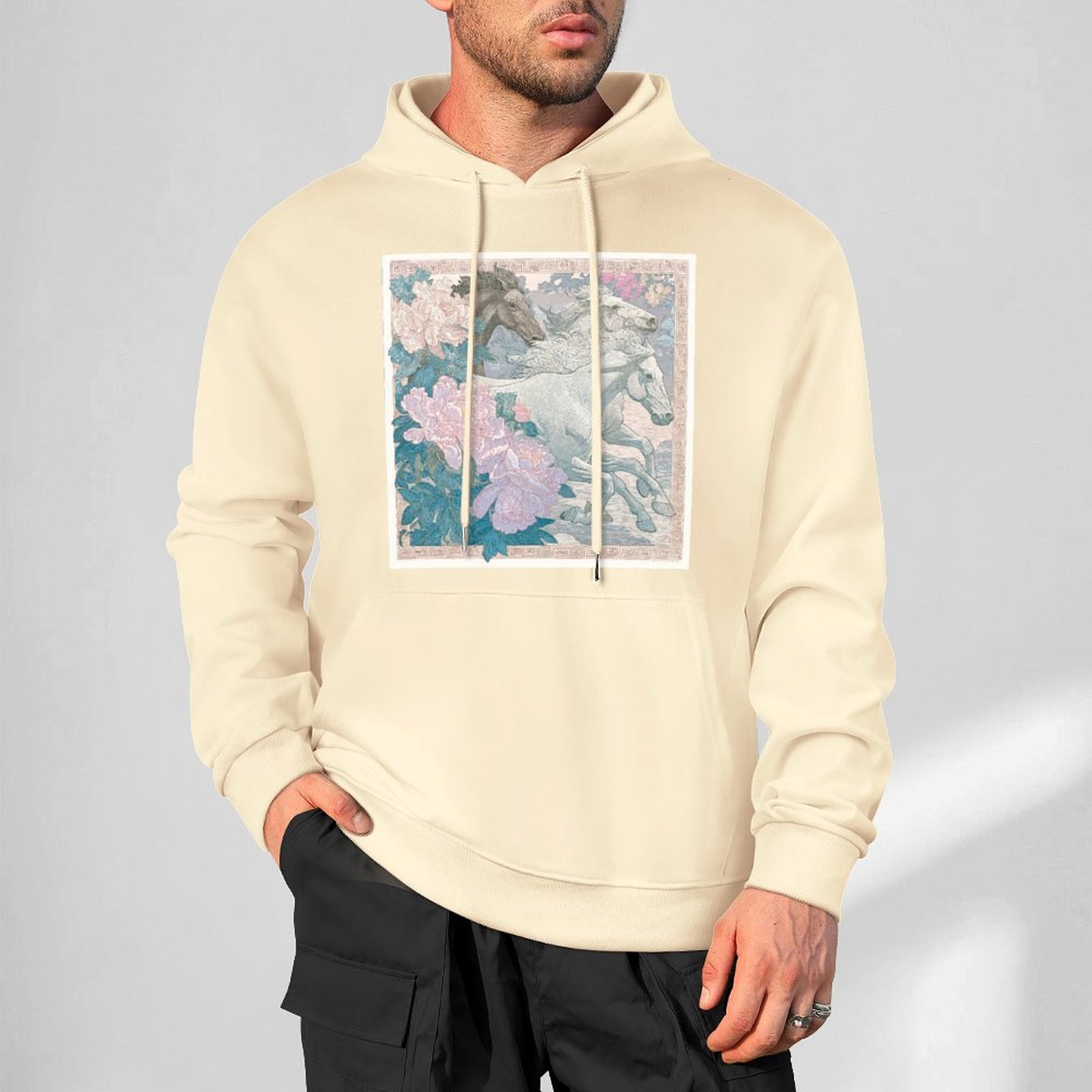 H Designer Fall Winter Hoodie Luxury Horse Print Design Unisex Long Sleeve Streetwear Hip Hop Oversized Fit Hoodie Men's Fashion Apparel H39