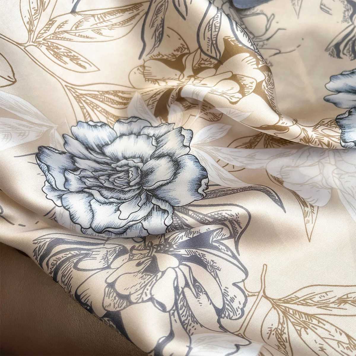 7070cm ral Print Square Scarfs for Wen Silk Neck Ties Summer Hijab Scarves Foard Bandana Fem Neckerchief Y251024