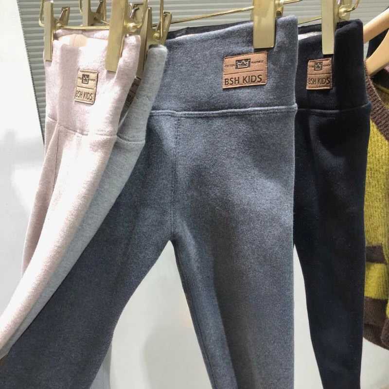 Baby Girls Childrens Fleece Warm Pants Autumn Winter High Waist Kids Leggings Girls Outdoor Trousers ThickenLeggings NewT251024