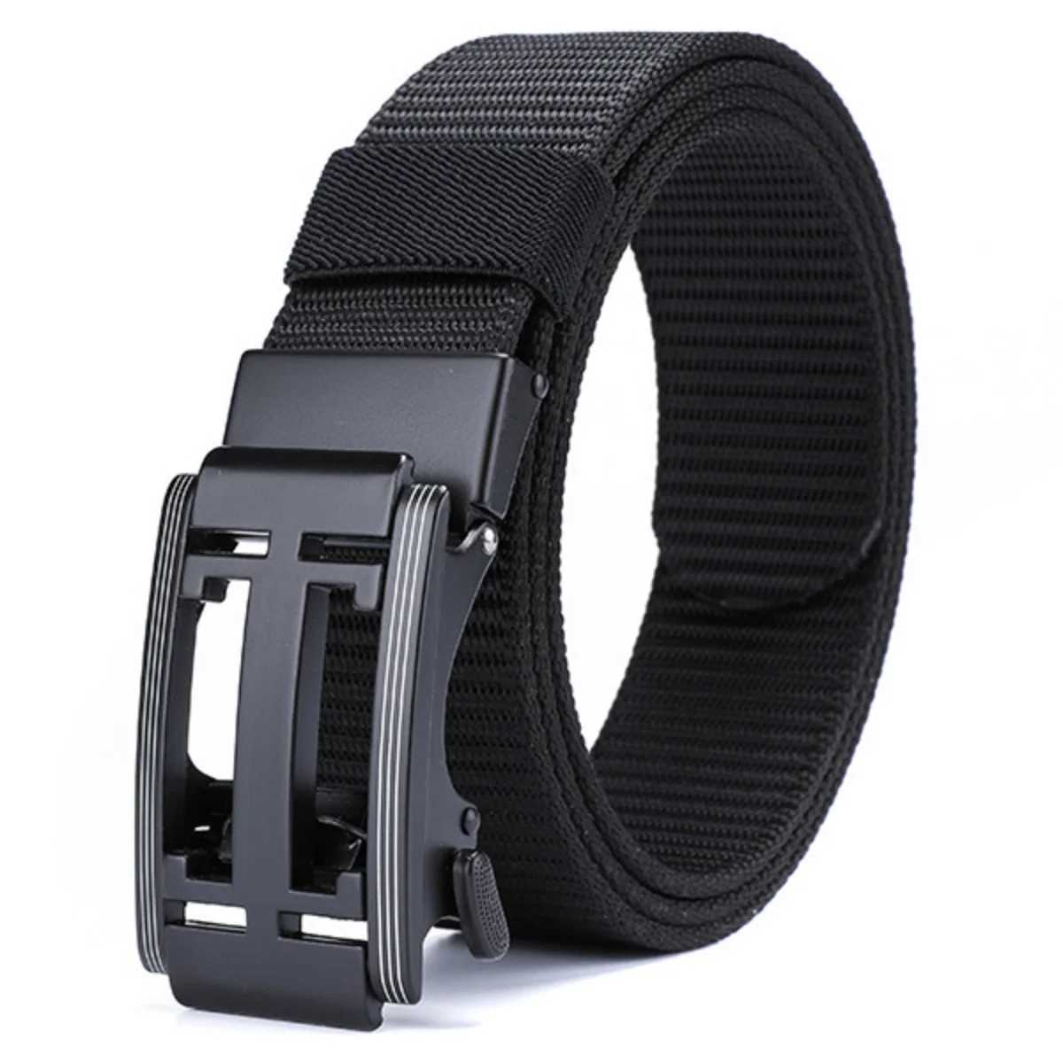Unisex Belt 4 mm Thick 35 cm Wide Casual Canvas Belt Outdoor Alloy Automatic Buckle Belt C251024