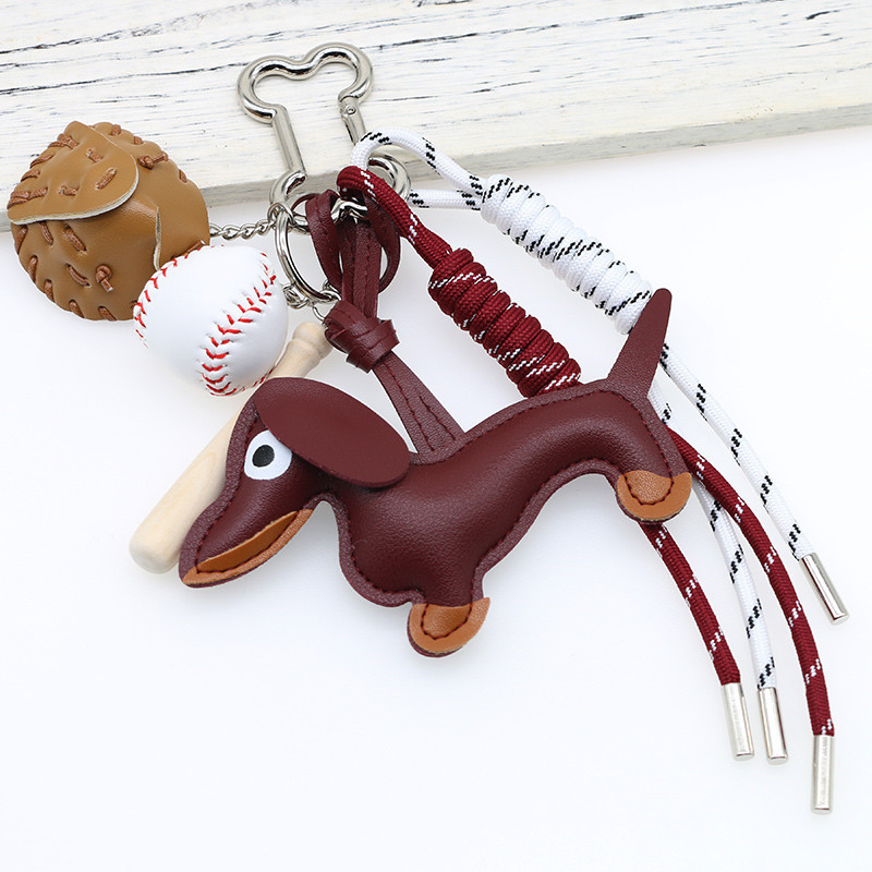 Cute Dachshund Charm Leather Puppy Bag Pendant Couple Keychain & Car Hanger 2026 New