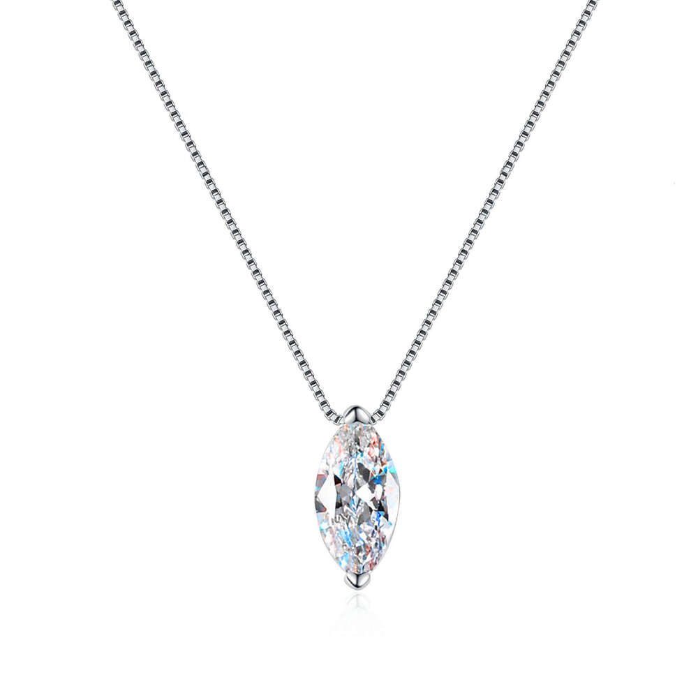 DHCollections-- S Sier Women's Water Drop Simple Elegant Collarbone Chain Daily Commuting Versatile Moissanite Necklace