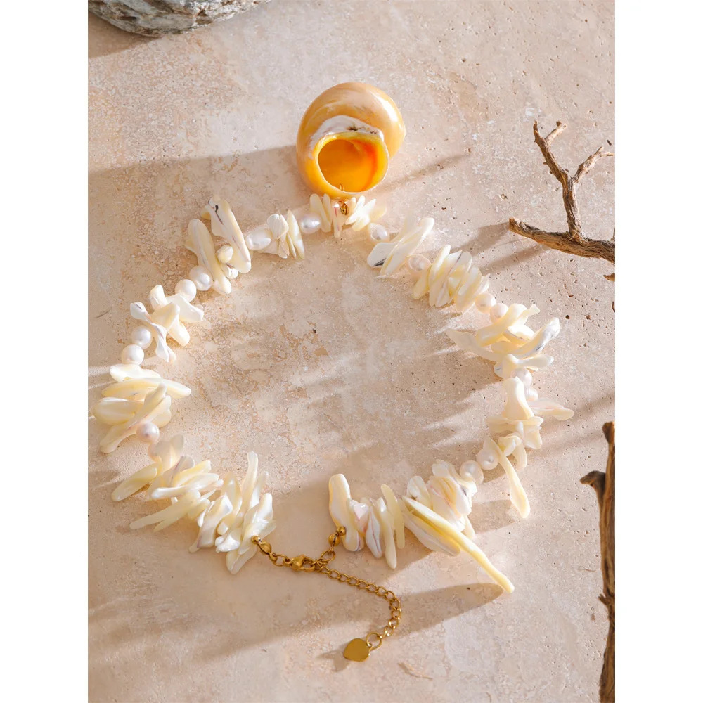 Yhpup Natural Pearl Shell Handmade Chain Conch Pendant Necklace Ocean Style Fashion Jewelry Summer Holiday Trendy Accessories 251016