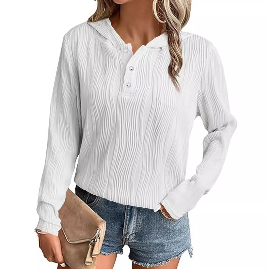 2025 Autumn Winter New Solid Color Hooded Sweatshirt Jacket Casual Drop Shoulder Long Sleeve Top
