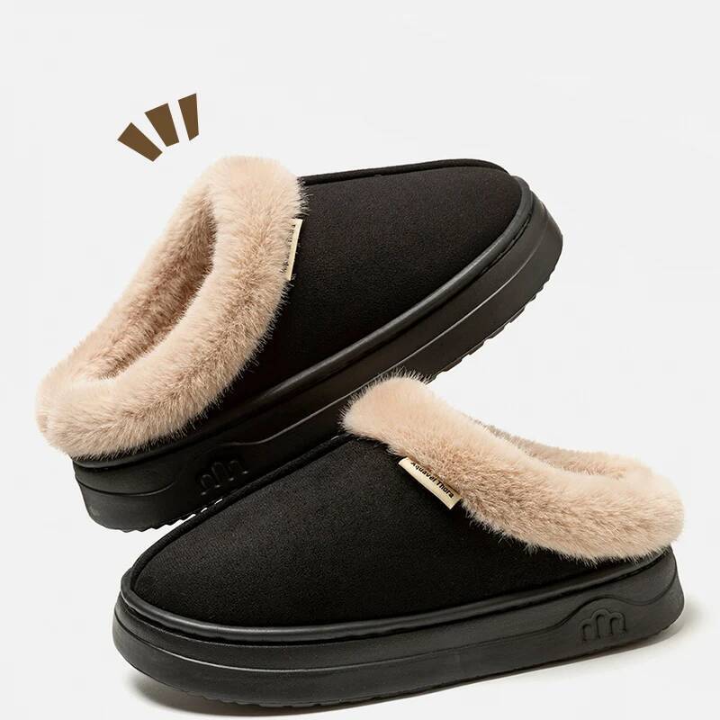 Fashion Women's Winter Slippers Indoor and Outdoor Warmth Anti-slip Comfort Thick Sole Casual Couple Home Shoes Snow Boots ddmythur