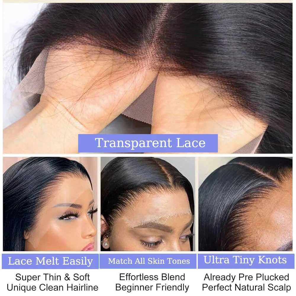 100 Human Hair Black Straight Bob Wig Brazilian Remy 13x4 Transparent Lace Front Wigs 4x4 Closure Lace Frontal Short Bob Wigs W251023