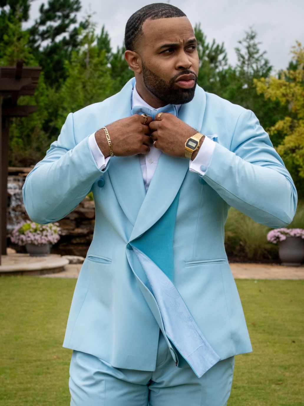 Modern Man Tuxedos 2 Pcs Jacket Pants Men Suit Handsome Shawl Lapel Double Breasted Evening Wedding Groom Coat Customized