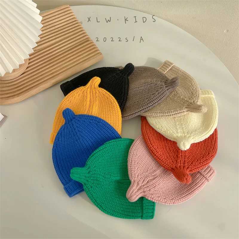 Korean Fashion Outdoor Warm Baby Bonnet Beanies Hats Candy Color Wool Caps Turban for Kids Children Girls Boys AccessoriesL251024