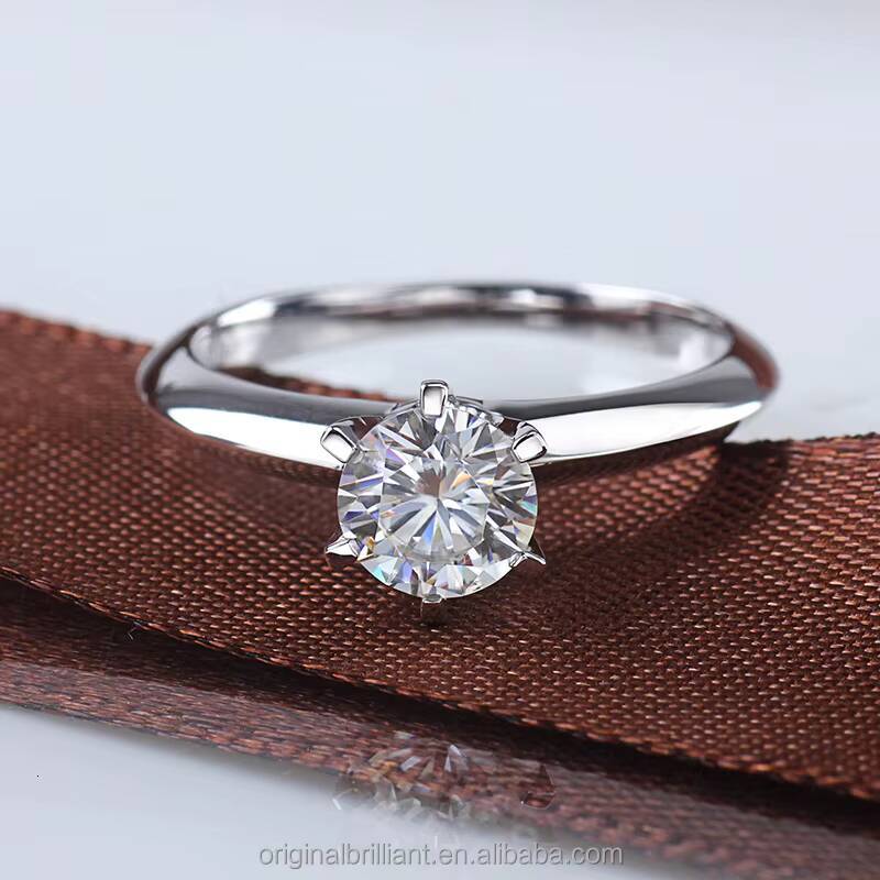 Starsgem 05ct 10ct 20ct 30ct Moissanite Diamond 925 Sterling Silver Solitaire Engagement Ring