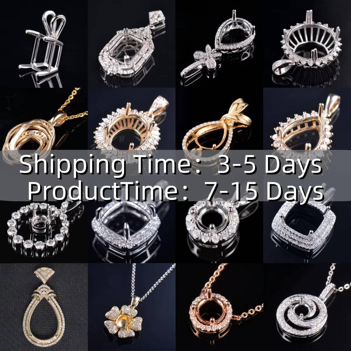 Wholesale Solid 10k 14k 18k Gold 925 Sterling Silver Lab Diamond Moissanite Ring Setting Classic Semi Mount Jewelry for Weddings