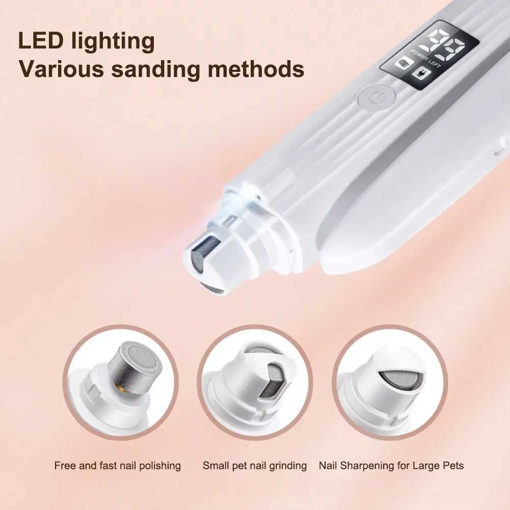 2 in 1 Electric Pet Nail Trimmer Quiet and Low Vibration Pet Nail Grinder with LED Lights Pet Toenail Clippers for Dogs and Cats Z20251024