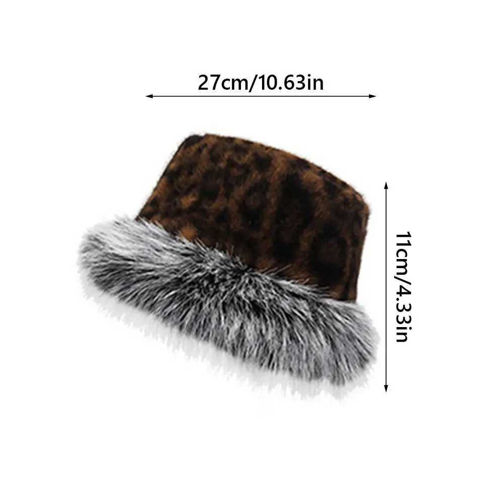New Faux Fur Fluffy Fur Bucket Hat Thickened Lined with Fleece Plush Fisherman Hat Warm Trapper Winter Warm Hat Snowy DayL251024