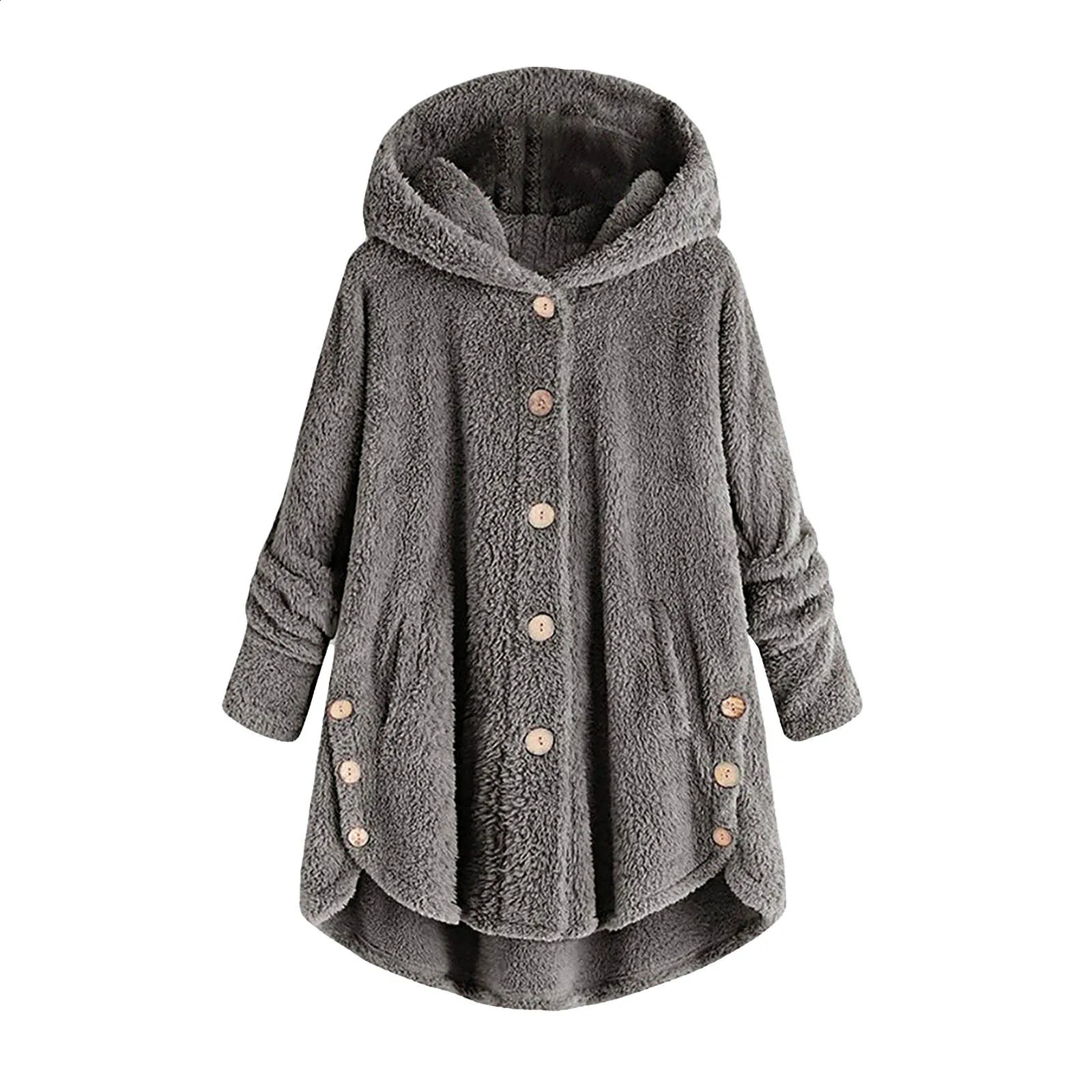 Autumn Winter Coat Women Warm Coat Wool Jacket Female Plush Coat Hooded Jacket Womens Coats Solid Color Jacket 251020