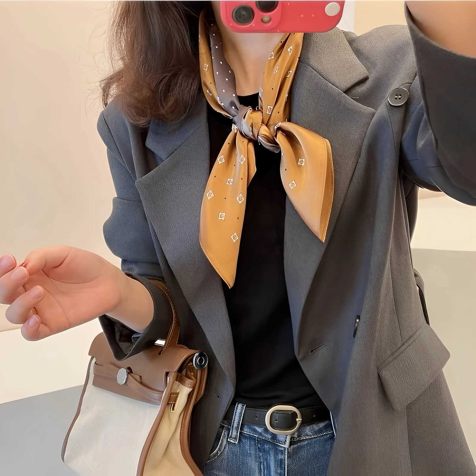 2559 Faux Diamond Polka Dot Square Scarf Elegant Imitation Silk Shl Casual Decoration scarf Small Neck Scarf Y251024