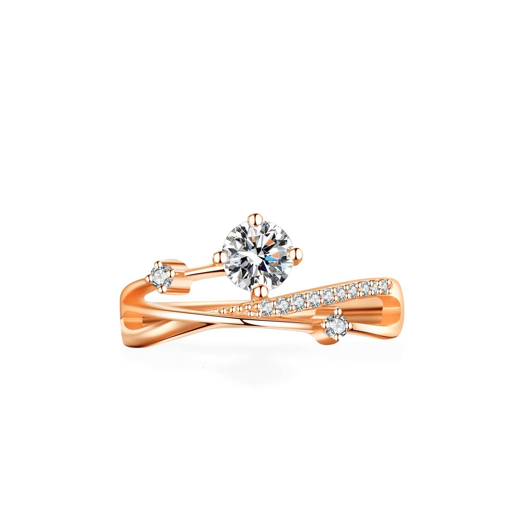Luxury 05 1ct VVS Ice Cut Diamond Engagement Moissanite Rings StarMoon S925 Silver for Women Wedding Jewelry