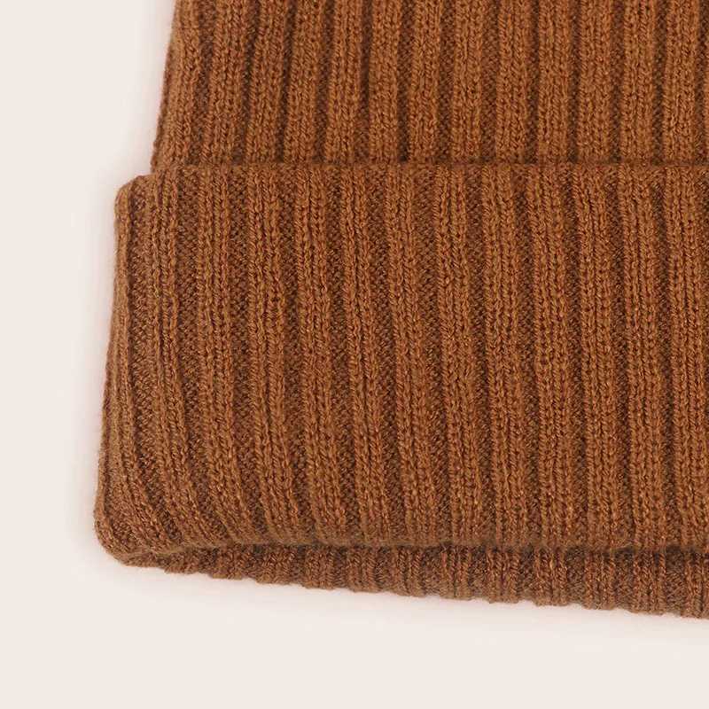 02year Baby Knitted Hat Kids Solid Color Woolen Pullover Cap Boys Girls Infant Winter Warm Beanies Basic Toddler Crochet BonnetL251024