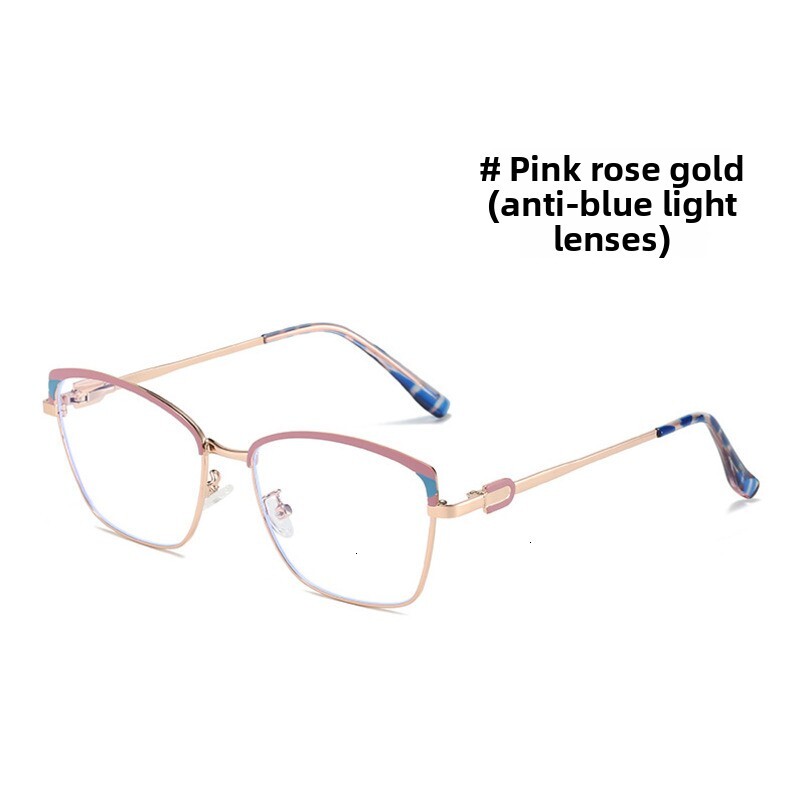 New Simple Fashion Cat Eye Frame Anti-Blue Light Plain Glasses Versatile Street Style Trend