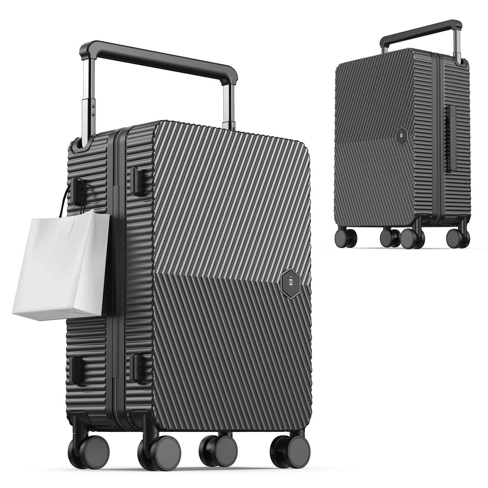 Lightweight 22 Carry on Luggage Hard Shell Suitcase with 360Spinner Wheels Airline Boarded Suitcase LSA Lock Dual ZippersW251024
